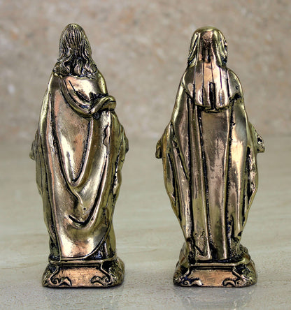 eSplanade Brass Jesus Christ and Mother Mary Idol Statue Sculpture - 5.75 inches | Holy Statue of Christians