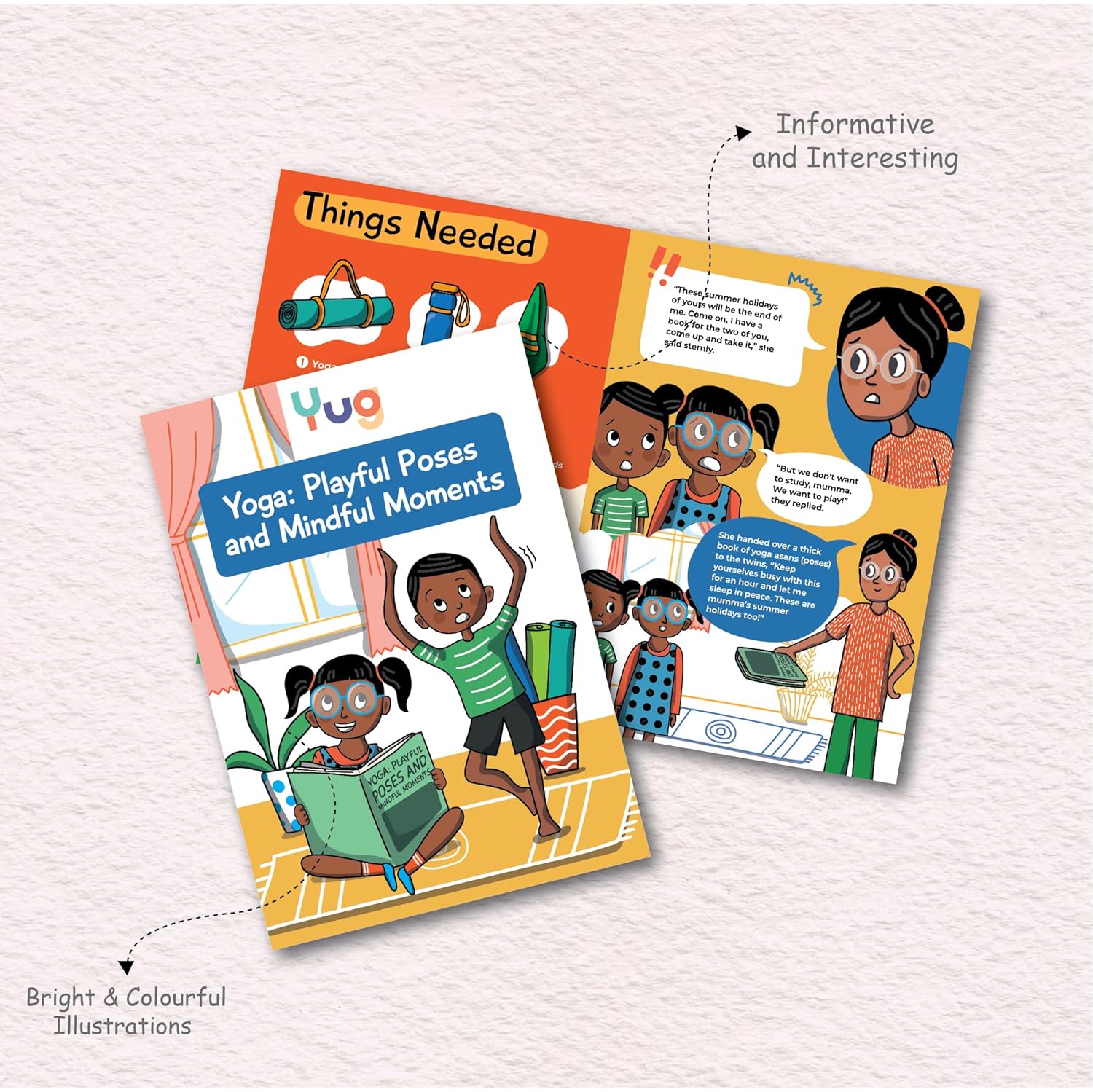 Yug Yoga Book: Playful Poses and Mindful Moments, Kids Books, A Playful Guide to Movement, Mindfulness, and Imagination, Ages 3 - 8 years, Perfect for Gifts for Kids, Books for 2 + year old