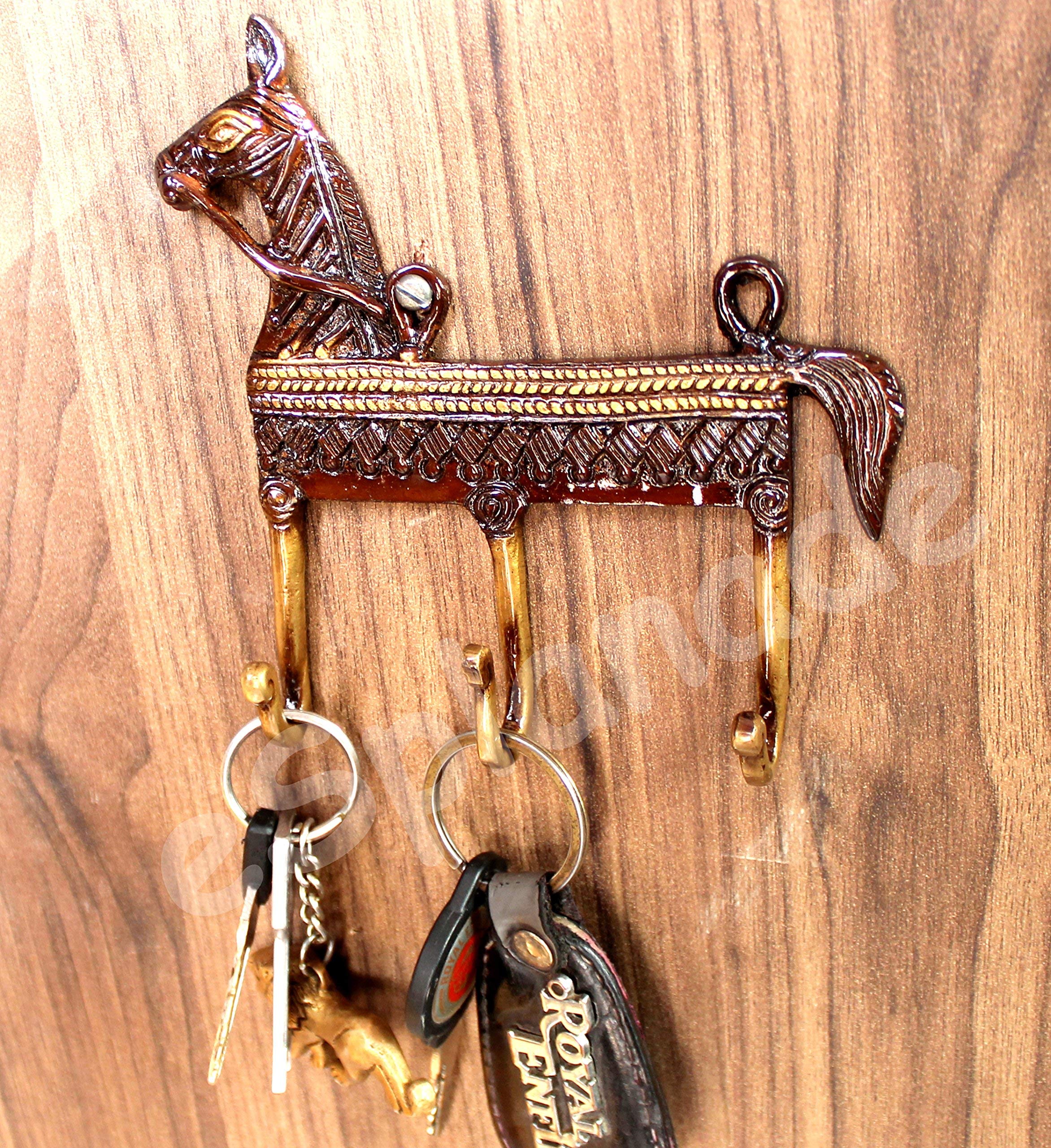 Multicolored Ethnic Horse Brass Key | Key Stand | Key Holder, for Keys Hanger Hook, Wall Key Holder, Key Stand, Keys Rack Hook, Key Hanging Hooks (Horse Design)