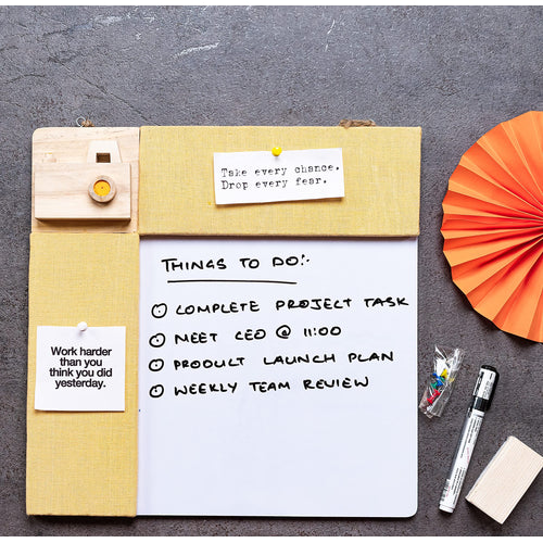 IVEI Pinboard + Whiteboard (Camera - Yellow)