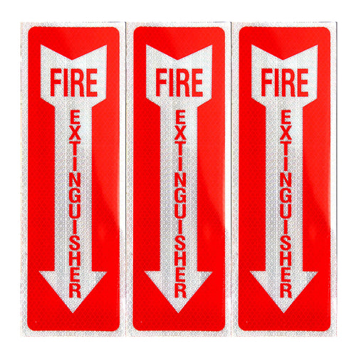 eSplanade Fire Extinguisher Self Glowing Retro Reflective Sign Sticker Decal - Easy to Mount Weather Resistant Long Lasting Ink (Size 4