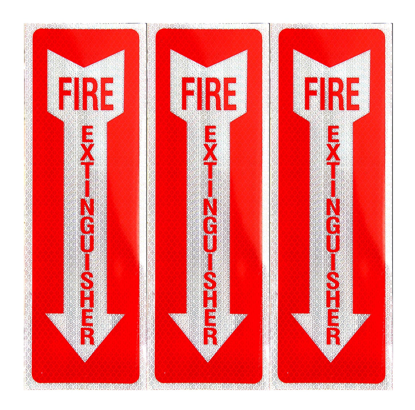 eSplanade Fire Extinguisher Self Glowing Retro Reflective Sign Sticker Decal - Easy to Mount Weather Resistant Long Lasting Ink (Size 4" x 12")