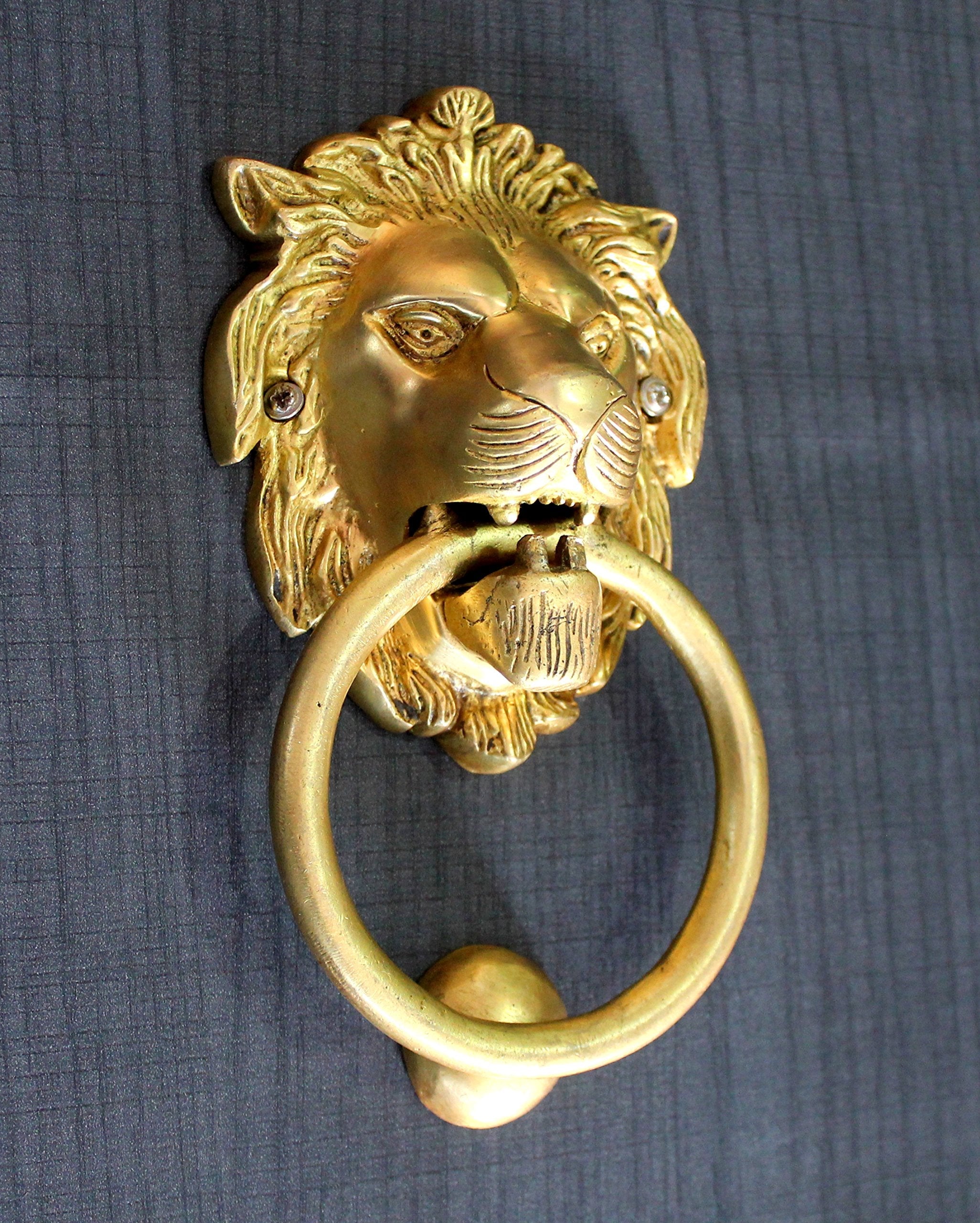 StonKraft Brass Lion Door Knocker Knockers Gate Knocker Door Accessories (Lion 5" & 6")
