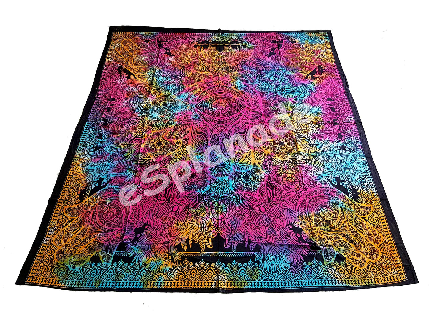 eSplanade Mandala Tapestry India, Queen Indian Mandala Picnic Blanket Bed Sheet Bedspread. (Palm Tapestry)