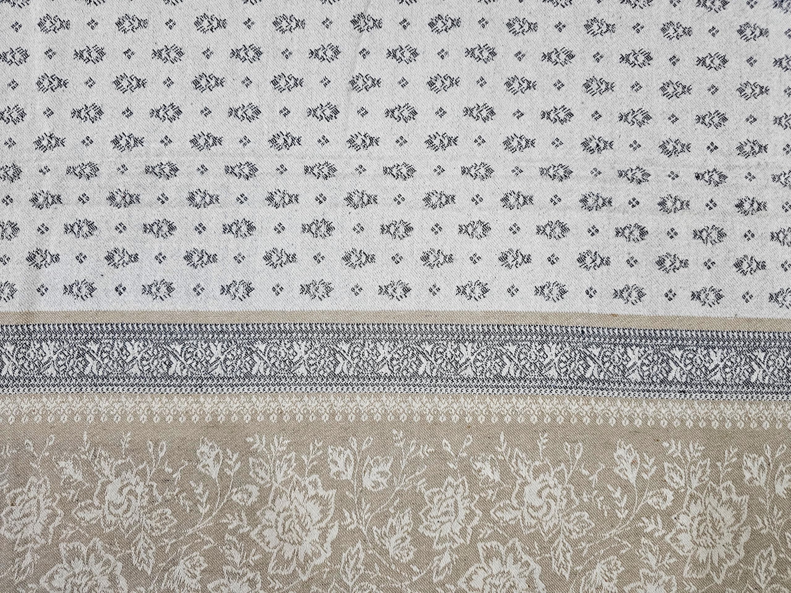 Cotton Jacquard King Size Bedsheet Set - Elegant, Soft, and Durable Bedding (Beige, Blue)