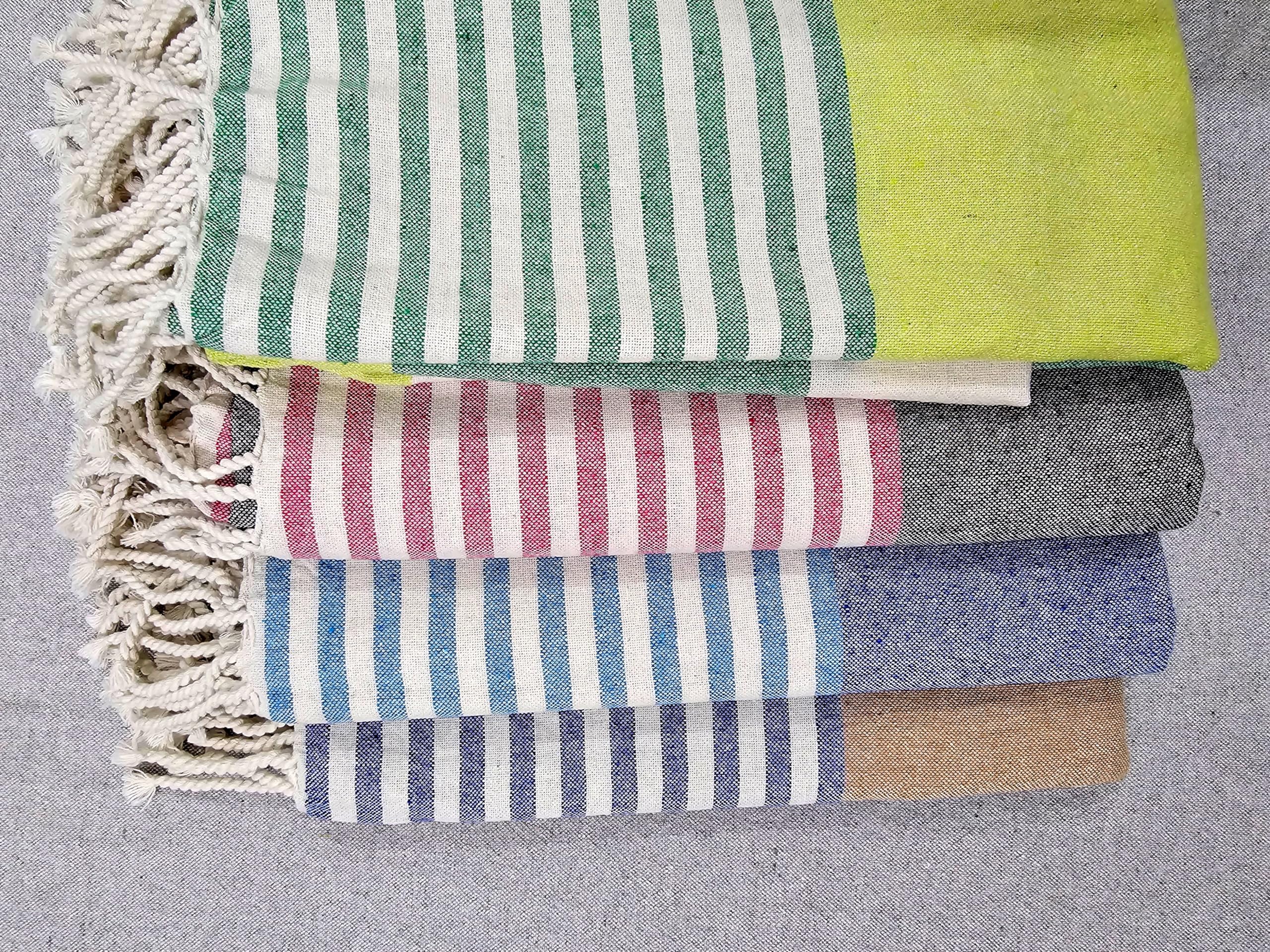 Turkish Beach Towel |100% Cotton Bath Towel | Ultra-Absorbent, Pool, Travel, Quick-Dry, Lightweight, Oversized, Sandproof| Fast Drying | Multi-Purpose Towels | Striped