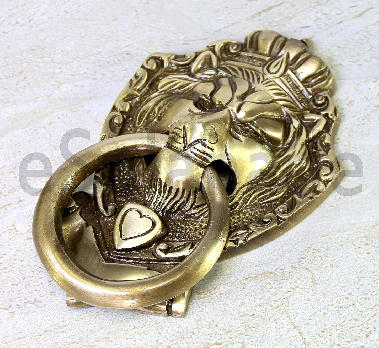 eSplanade Vzn277 Lion Mouth Door Knocker Design, Yellow