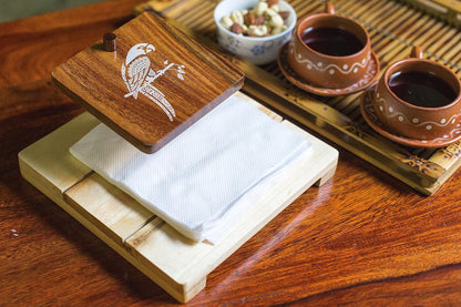 IVEI Mandala solid wood napkin holder - parrot