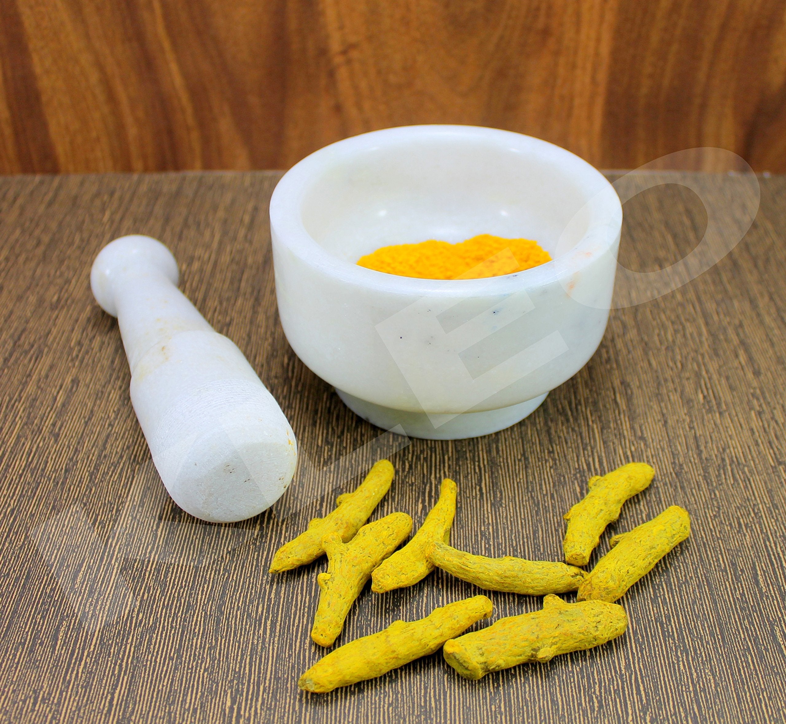 KLEO 5" Diameter Natural Stone Mortar and Pestle Set as Spice Grinder, Medicine Masher - Okhli & Musal (Black, White, Green)