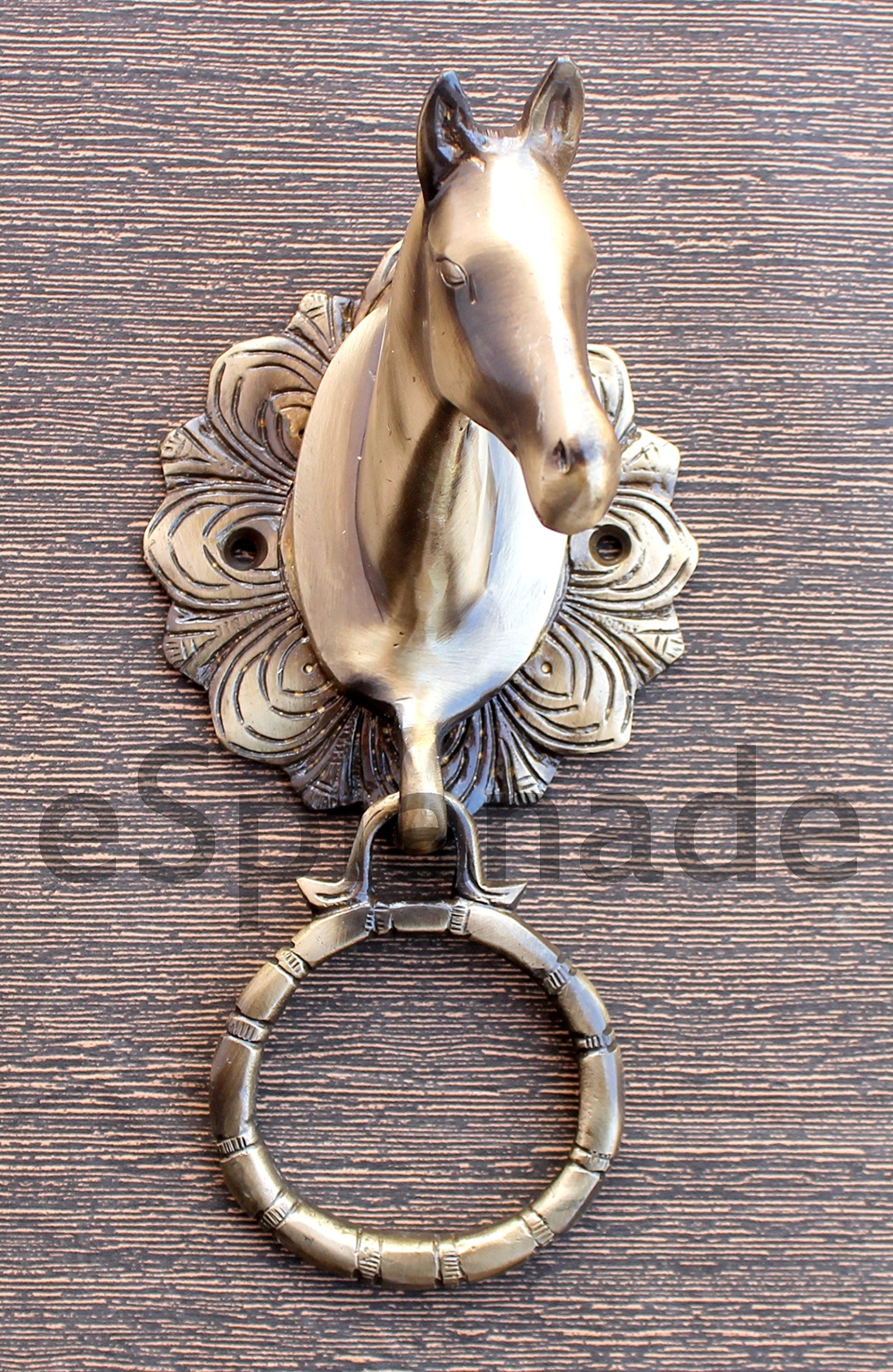 eSplanade Horse Rabbit Reindeer Elephant Brass Door Knockers | Door Decor Accessories | Brass Gate Knockers (Reindeer, Ganesh, Horse, Buddha, Elephant))