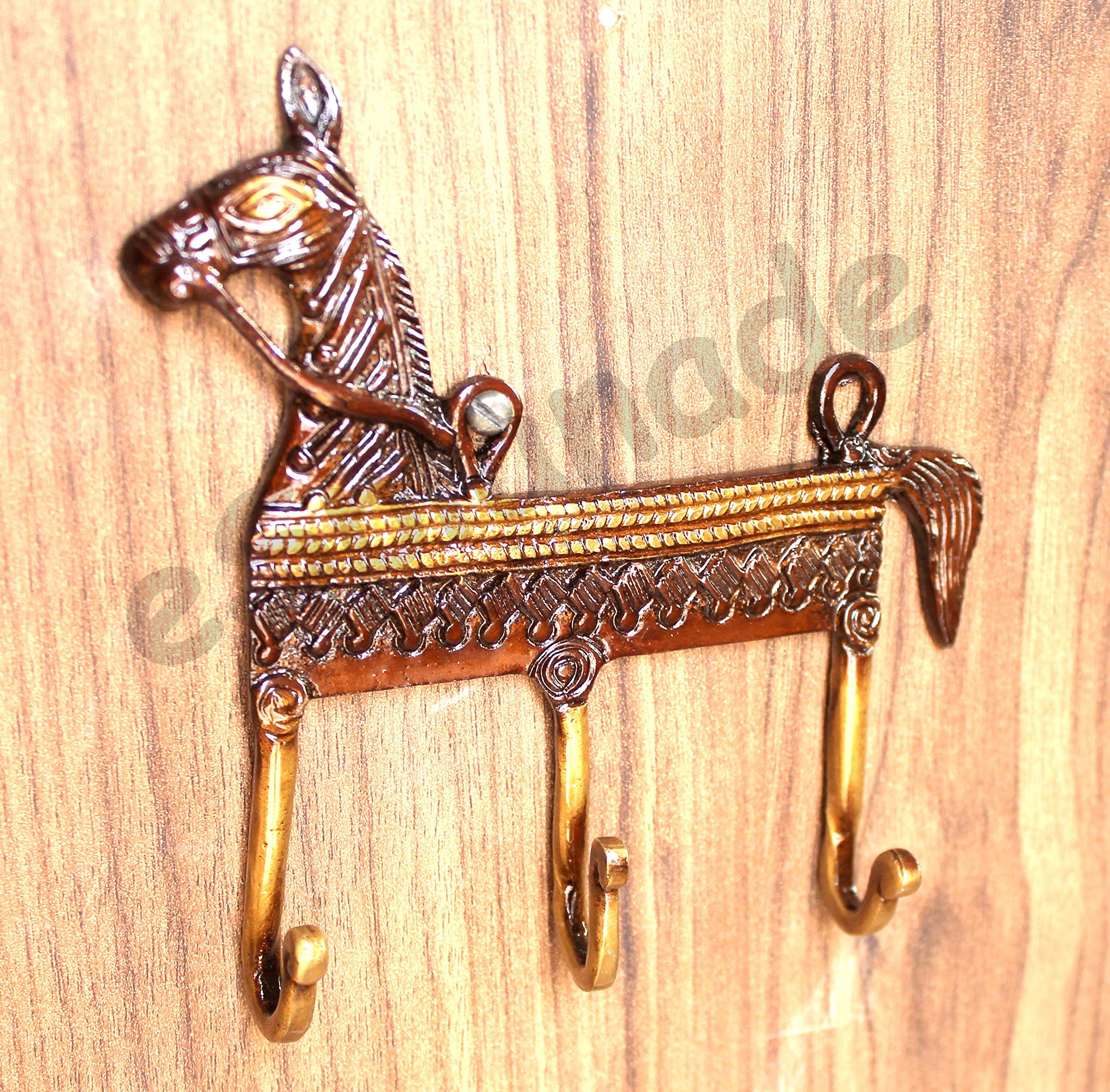 Multicolored Ethnic Horse Brass Key | Key Stand | Key Holder, for Keys Hanger Hook, Wall Key Holder, Key Stand, Keys Rack Hook, Key Hanging Hooks (Horse Design)