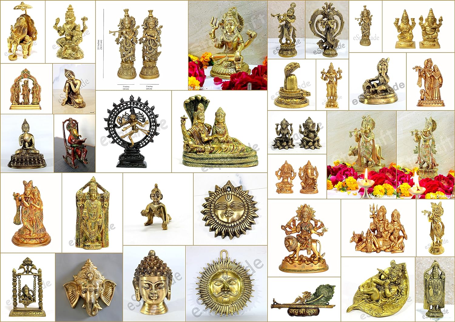 eSplanade - Brass Balaji Venkatesh Tirupati (Tirupathi Balaji) Pooja Mufti Idols or Statue for pooja, worship or Home Decor 7.75 inches