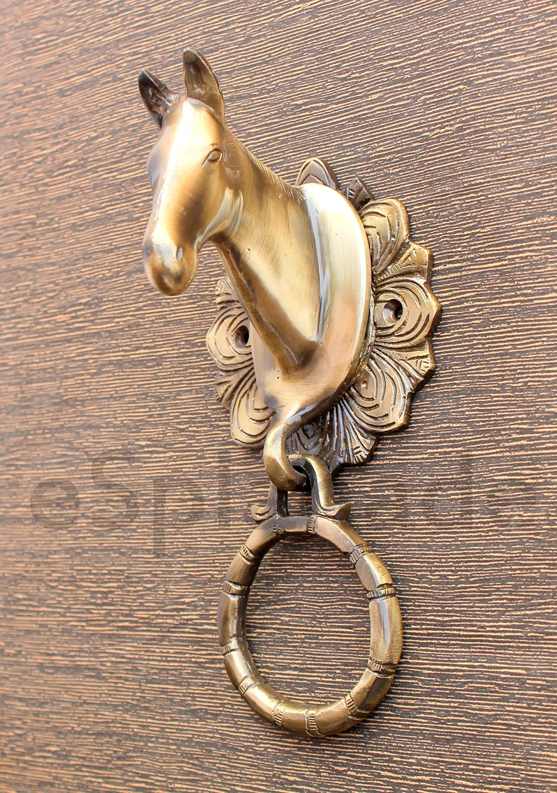eSplanade Horse Rabbit Reindeer Elephant Brass Door Knockers | Door Decor Accessories | Brass Gate Knockers (Reindeer, Ganesh, Horse, Buddha, Elephant))