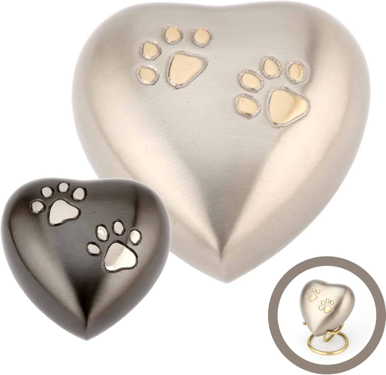 Pet Cremation Memorial Heart Keepsake Urn Chertsey Black 3"