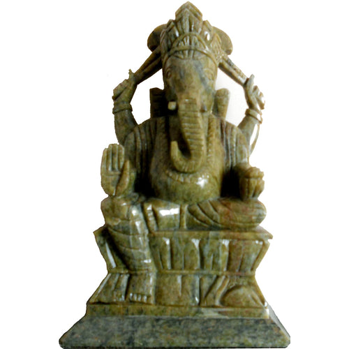 StonKraft Marble Ganesha Idol, 7 Inches, Multicolor