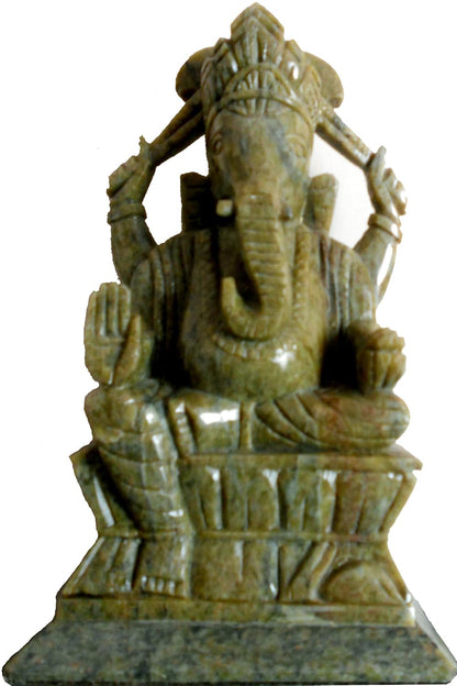 StonKraft Marble Ganesha Idol, 7 Inches, Multicolor