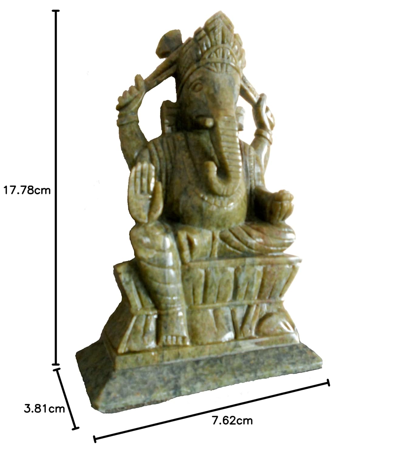 StonKraft Marble Ganesha Idol, 7 Inches, Multicolor