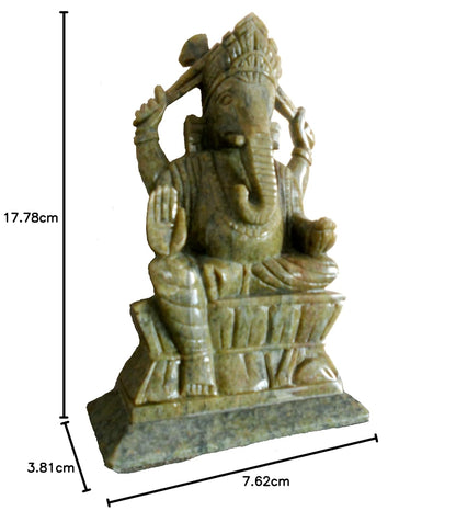 StonKraft Marble Ganesha Idol, 7 Inches, Multicolor
