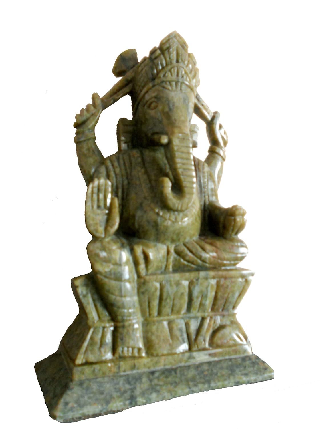 StonKraft Marble Ganesha Idol, 7 Inches, Multicolor