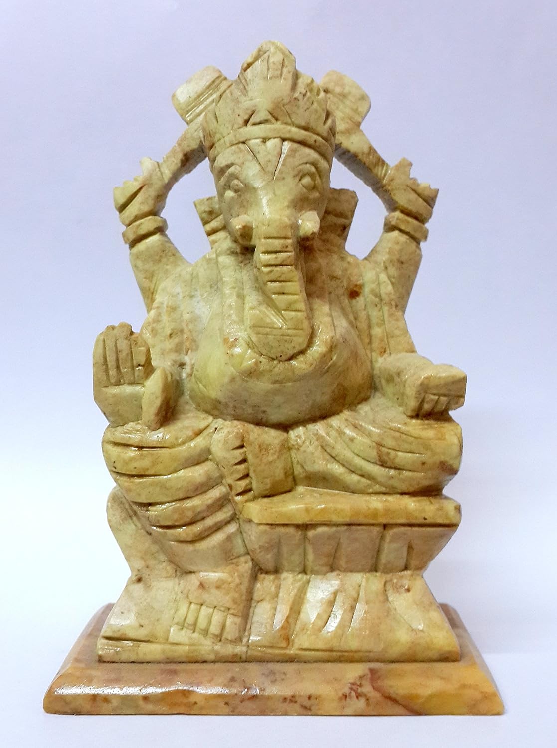 StonKraft Marble Ganesha Idol, 7 Inches, Multicolor