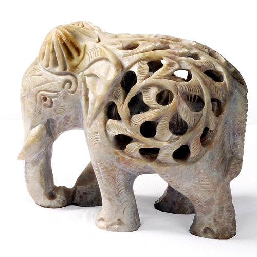 StonKraft Marble Soapstone Carved Elephant - Baby Inside Mother's Tummyarble Soapstone Carved Elephant - Baby Inside Mother's Tummy (5 inches)