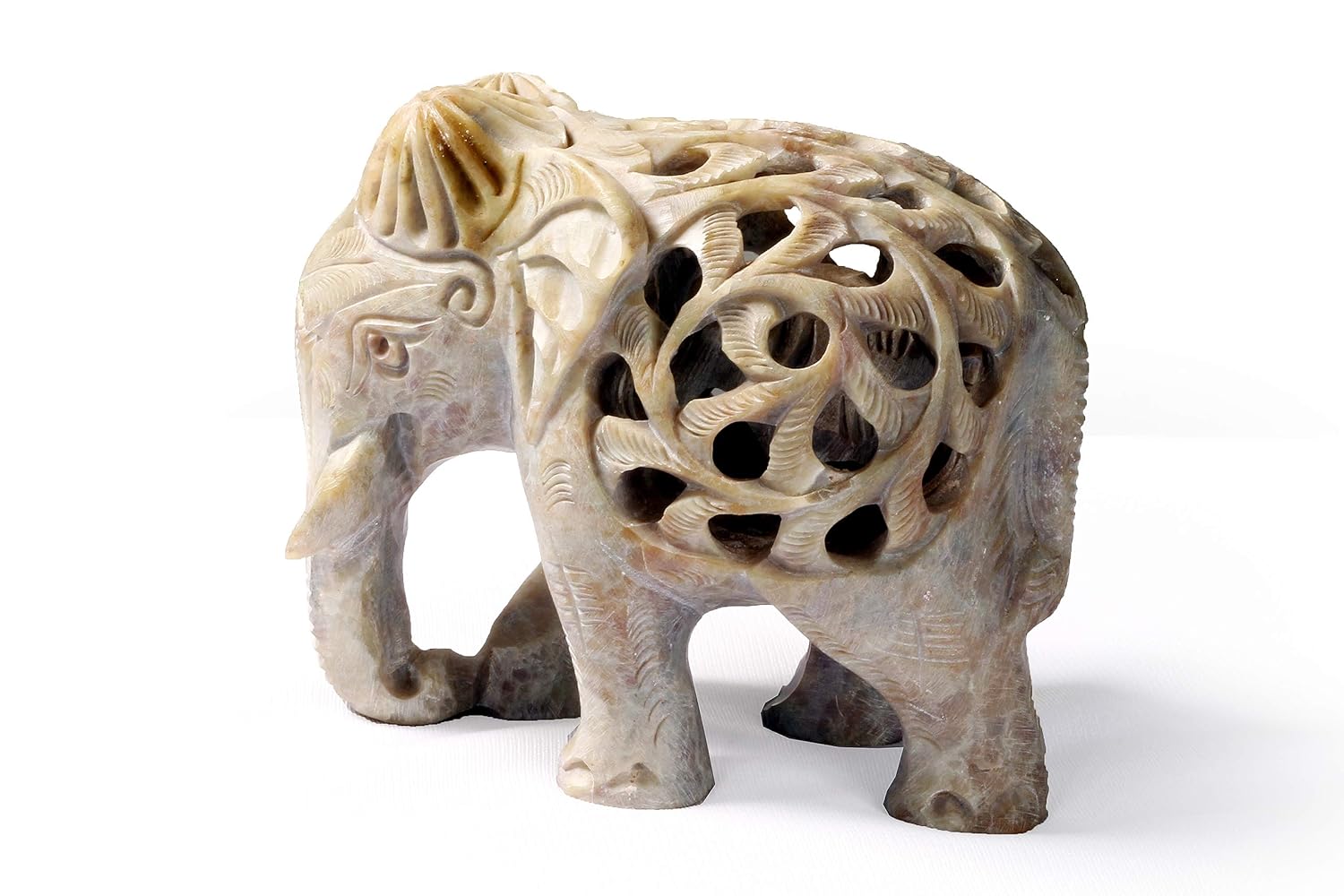StonKraft Marble Soapstone Carved Elephant - Baby Inside Mother's Tummyarble Soapstone Carved Elephant - Baby Inside Mother's Tummy (5 inches)