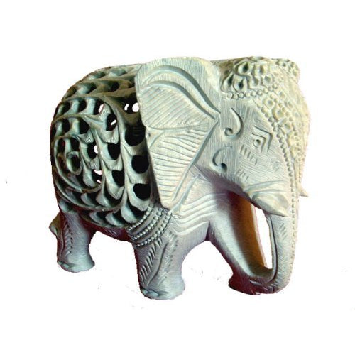 StonKraft Marble Soapstone Carved Elephant - Baby Inside Mother's Tummyarble Soapstone Carved Elephant - Baby Inside Mother's Tummy (6 inches)