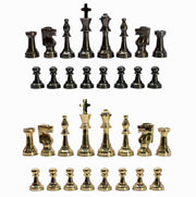 StonKraft Brass Chess Pieces Chess Coins Pawns Chessmen (Gold, Wood, 3" Staunton)