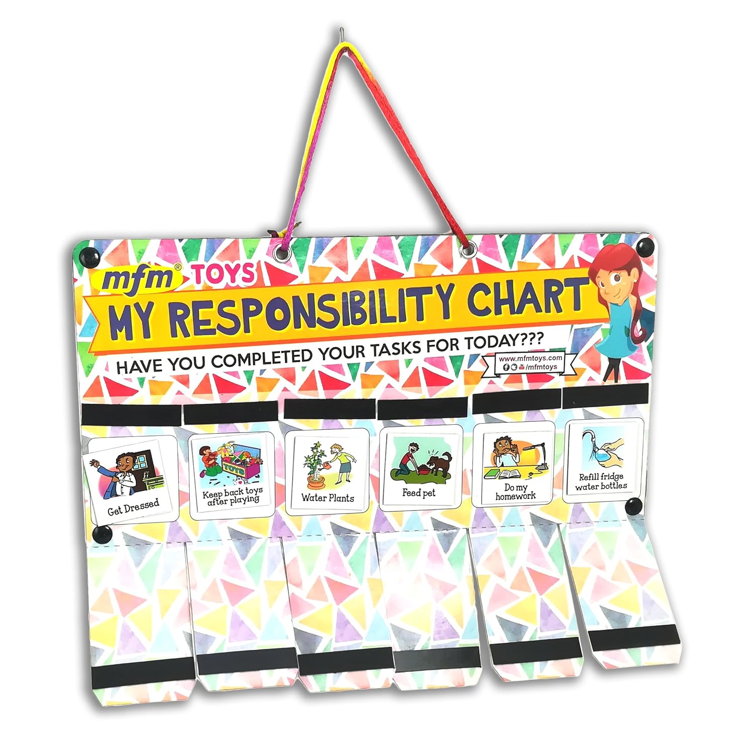 MFM Toys My Responsibility Chart | Daily Chores Chart (for Kindergarten Kids Even Helps Older Kids) A Happy Family Game Where Everyone Helps in Daily Household Chores