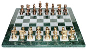 StonKraft 15" X 15" Collectible Marble Chess Game Board Set + Brass Crafted Pieces,for Kids & Adults