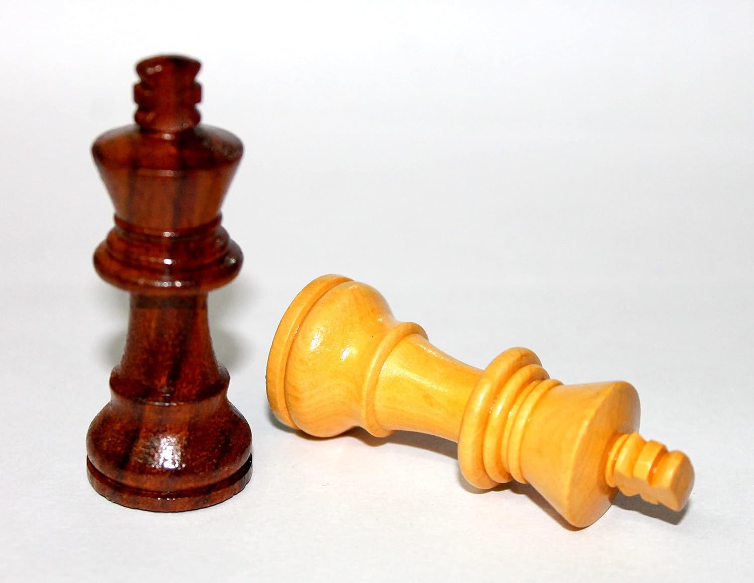 StonKraft Wooden Chessmen Figurine Pieces with 3'' King (Brown)