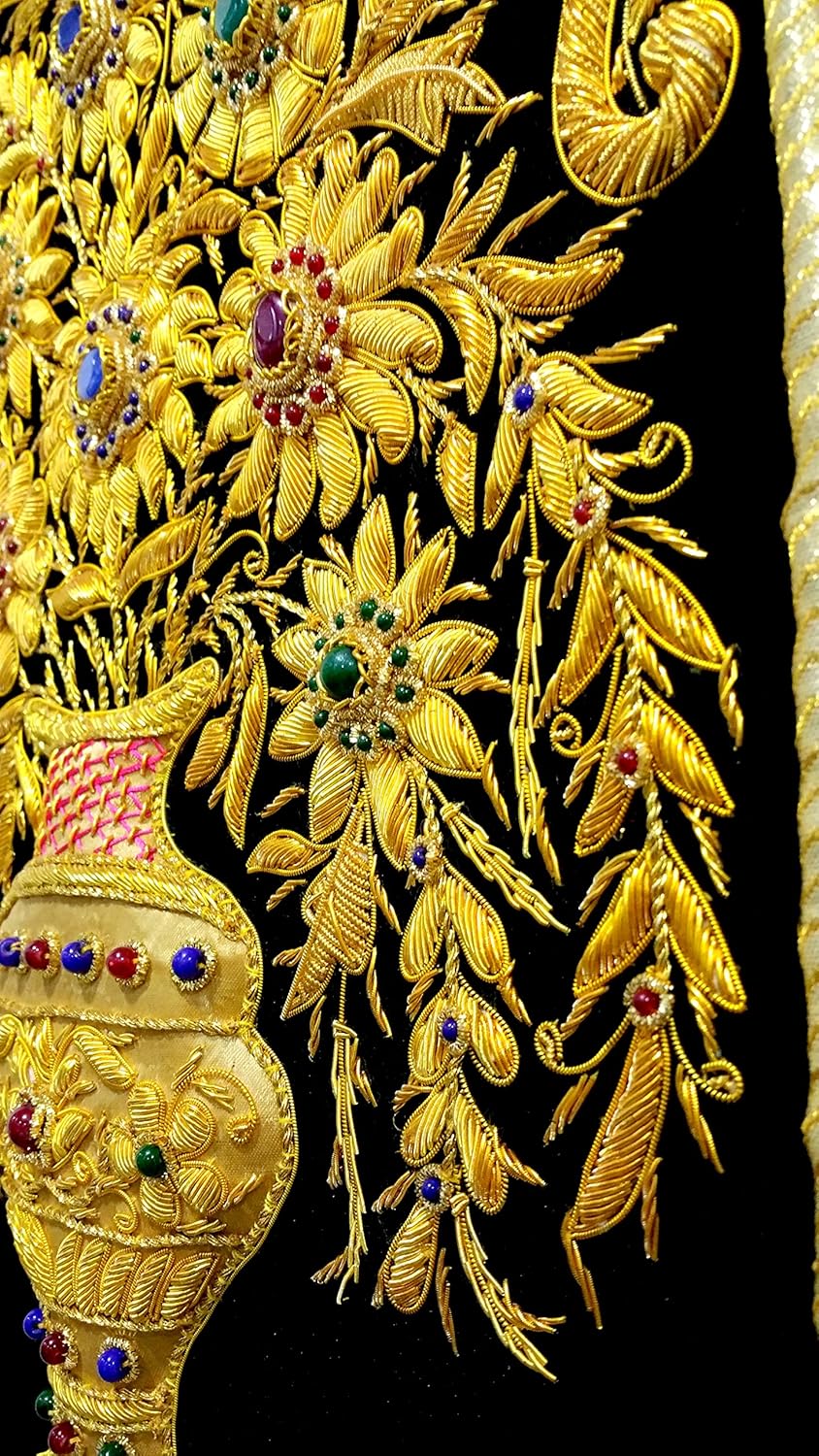 StonKraft Velvet Wall Hanging (18x24 inch, Golden)