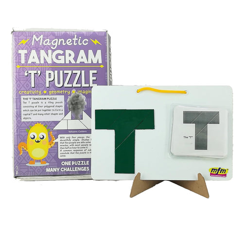 MFM Toys Magnetic Letter 'T' Puzzle Tangram - (4 Pcs.) - Travel Edition