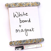 IVEI Wooden Fridge Magnet with a whiteboard and Hooks (Long, Mehndi)