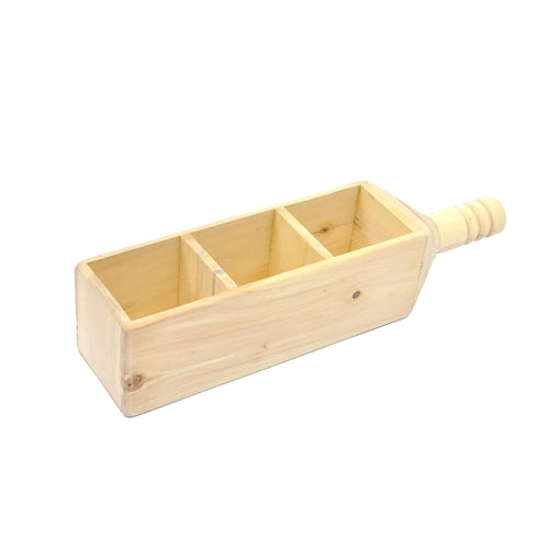 IVEI Wooden Shot Glass Holder - Handcrafted Wooden Bottle-Shaped Shots Glass Holder Tray/Stationery Holder - Wooden Holder for Tequila - 3 Shot Glass Serving Set - Innovative Desk Organizer