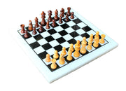 StonKraft White Marble Chess Board Game Set (12" x 12" inches)