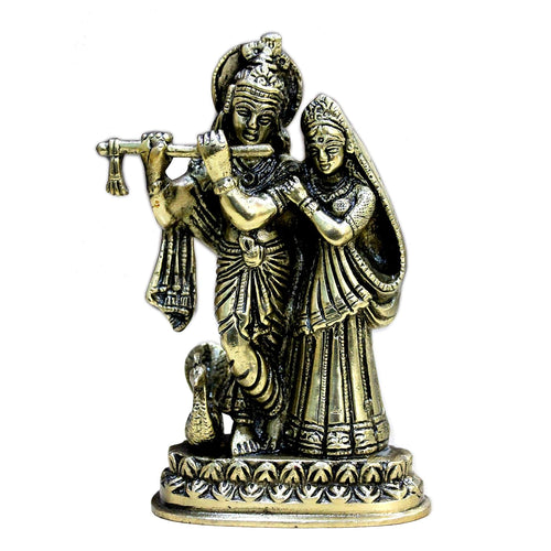 StonKraft Brass Radha Krishna Murti Idol Statue Sculpture (6