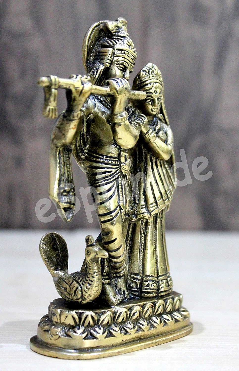 StonKraft Brass Radha Krishna Murti Idol Statue Sculpture (6") Golden