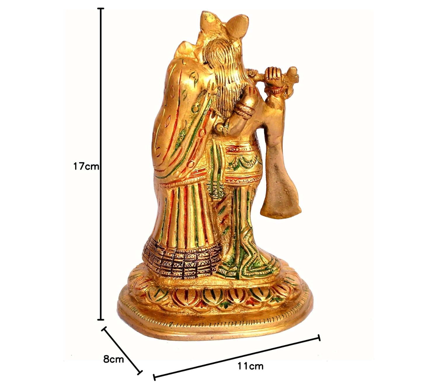 StonKraft Brass Radha Krishna Murti Idol Statue Sculpture (6.75")