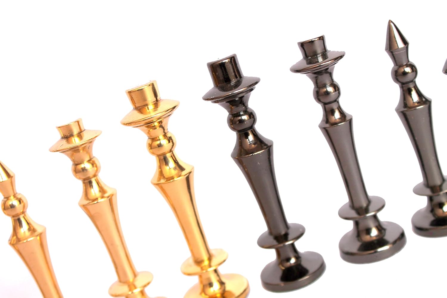 StonKraft - 15" X 15? Collectible Acacia Wood Wooden Chess Game Board Set + Brass Figure Pieces