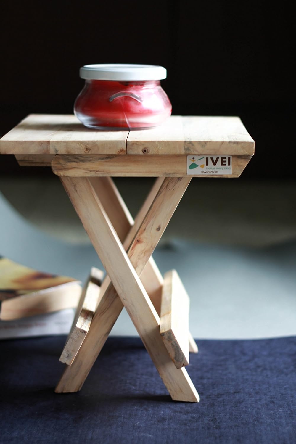 IVEI Smart Wooden Folding Multi-Purpose Table - Folding Stool for Kids and Toddlers - Mini Table - Kids Play Table – Handmade Wooden Table - Attractive Gifts for Homes. Size: Small (9.5in)