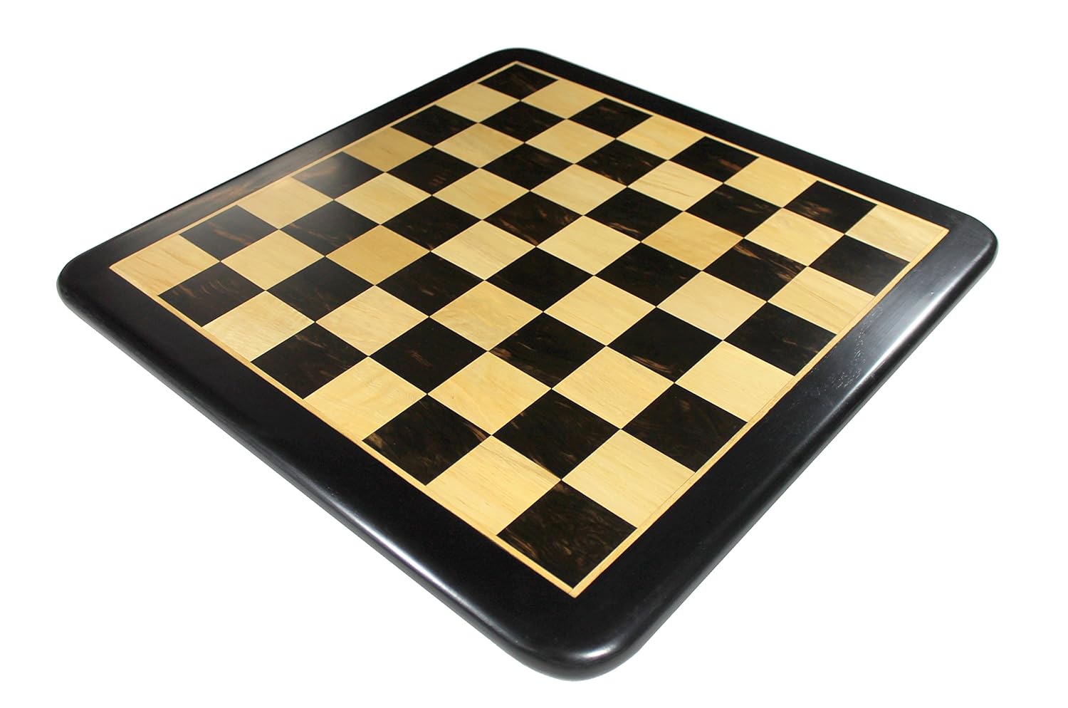 Stonkraft 21" X 21" Collectible Ebony Wood Wooden Chess Game Board Without Pieces - Appropriate Wooden & Brass Chess Pieces Chessmen Available Separately, For Kids & Adults