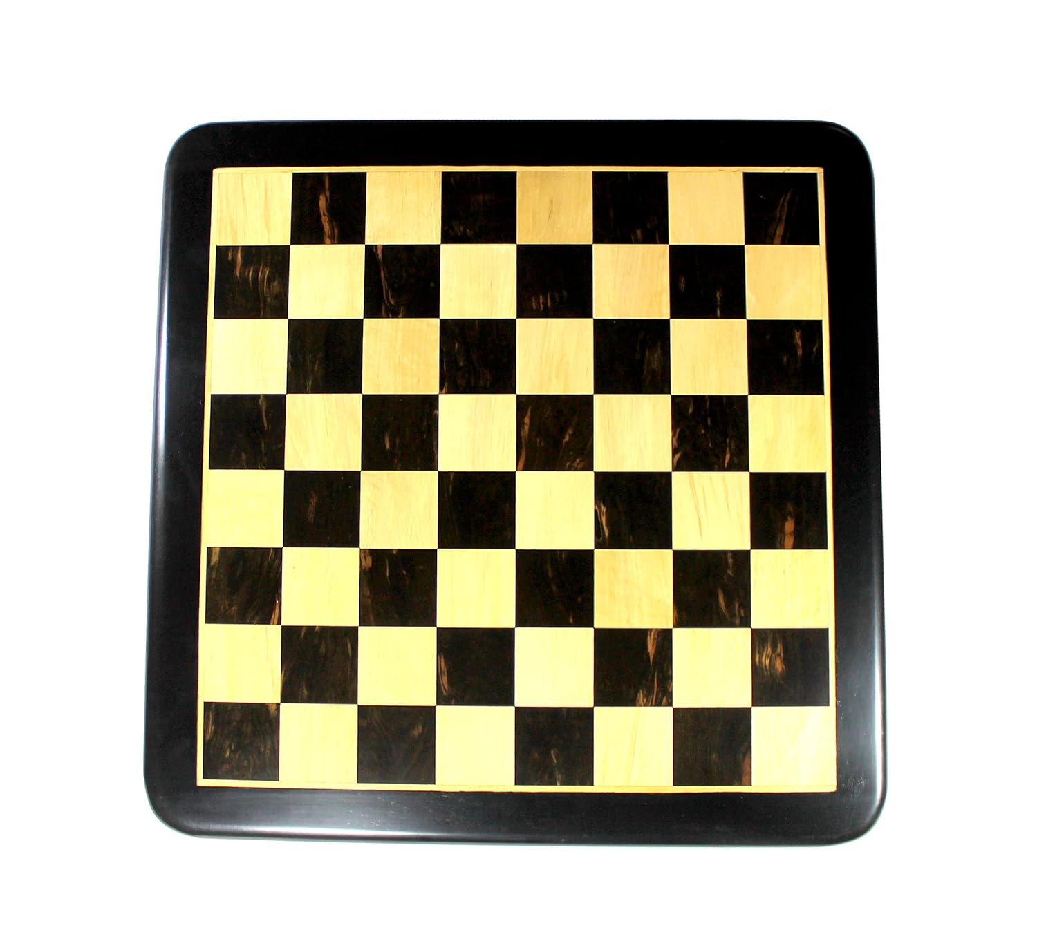 Stonkraft 21" X 21" Collectible Ebony Wood Wooden Chess Game Board Without Pieces - Appropriate Wooden & Brass Chess Pieces Chessmen Available Separately, For Kids & Adults