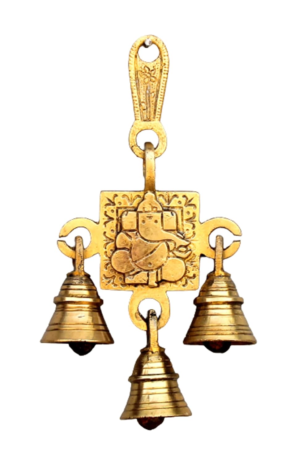 StonKraft Brass Ganesh Ganesha Bells Wall Hanging - 6.5 inches