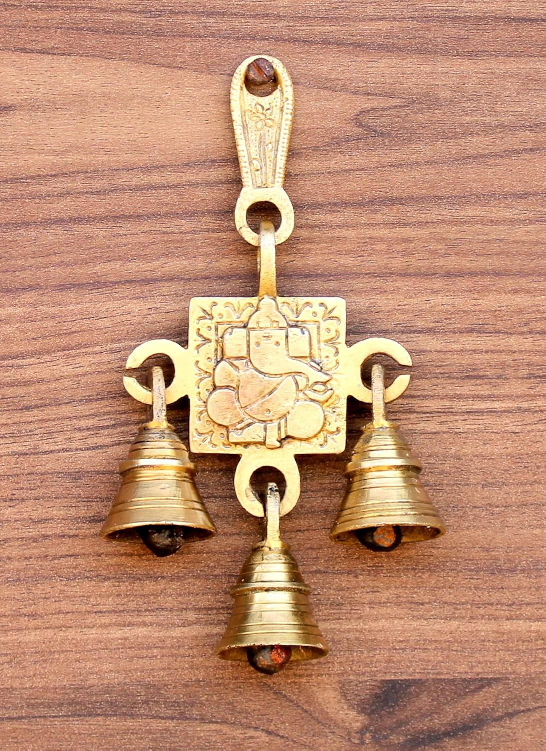 StonKraft Brass Ganesh Ganesha Bells Wall Hanging - 6.5 inches