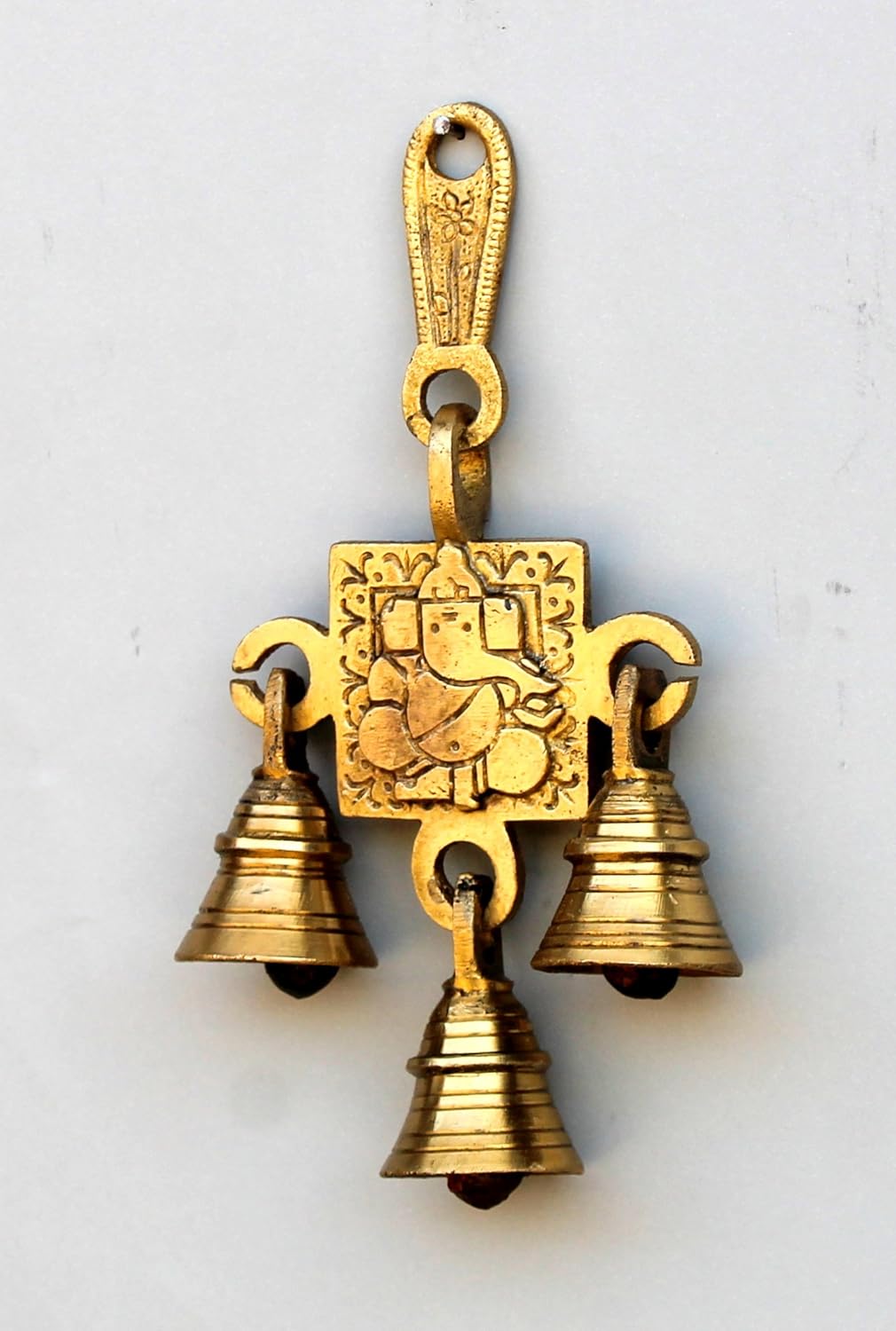 StonKraft Brass Ganesh Ganesha Bells Wall Hanging - 6.5 inches
