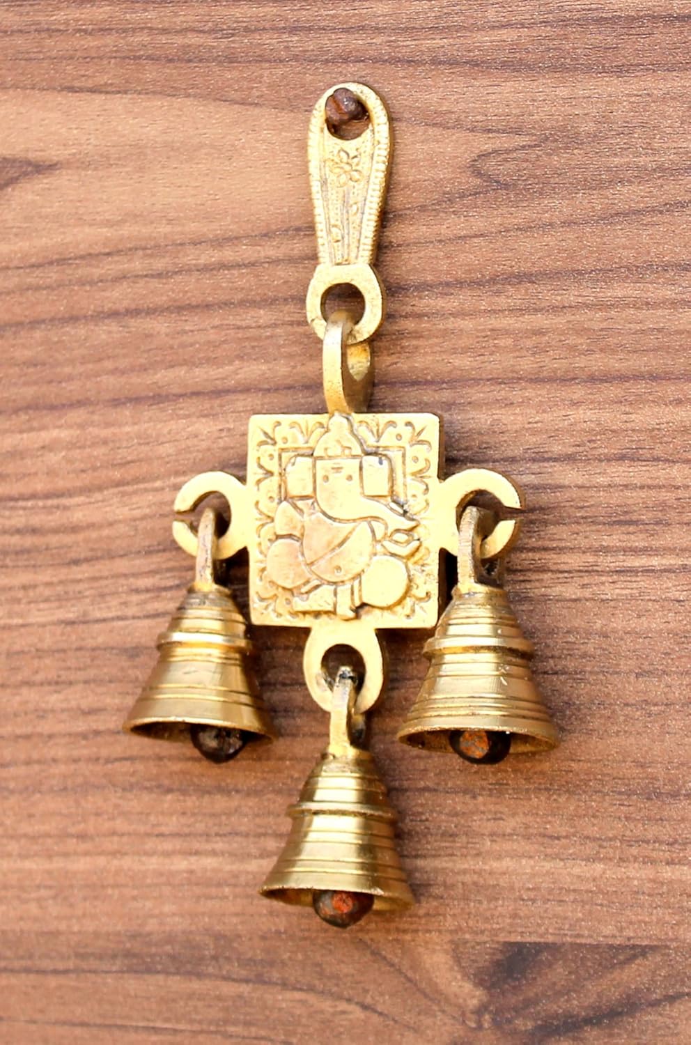StonKraft Brass Ganesh Ganesha Bells Wall Hanging - 6.5 inches