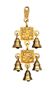 StonKraft Brass Ganesha Ganesh Bells Door/Wall Hanging - 15 inches