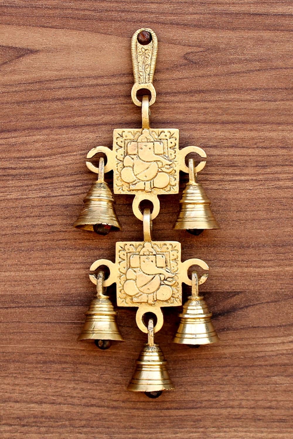StonKraft Brass Ganesha Ganesh Bells Door/Wall Hanging - 15 inches