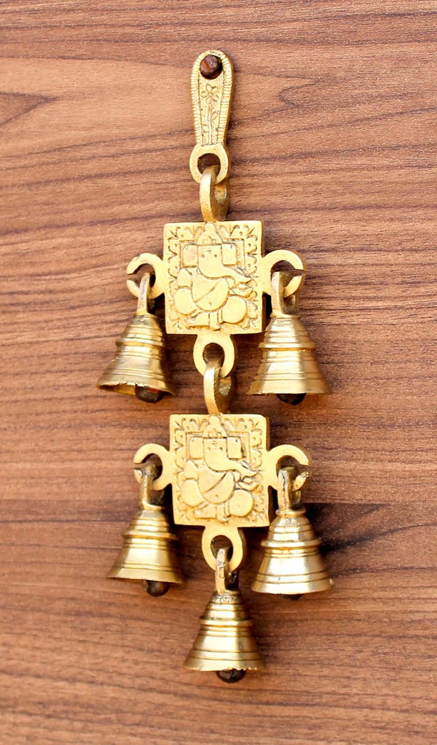 StonKraft Brass Ganesha Ganesh Bells Door/Wall Hanging - 15 inches